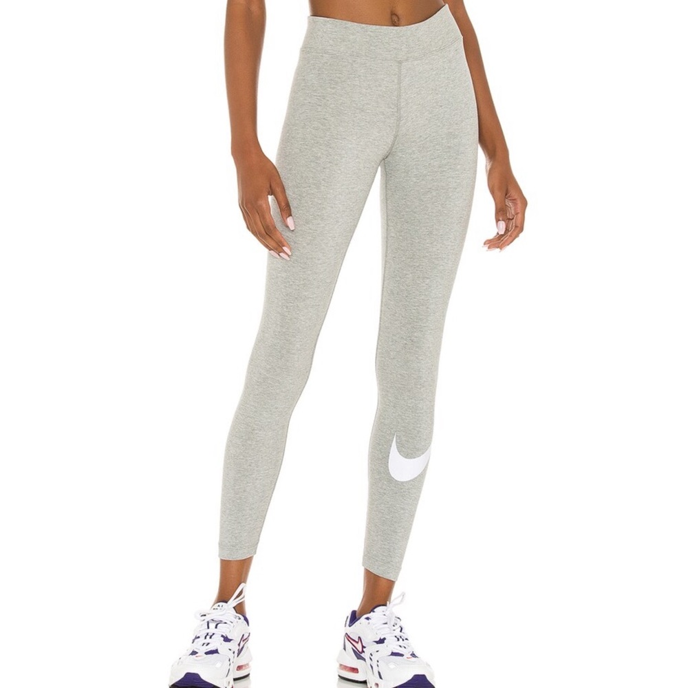 NEW Nike NSW Essential Swoosh Legging Grey XS - Picture 1 of 7